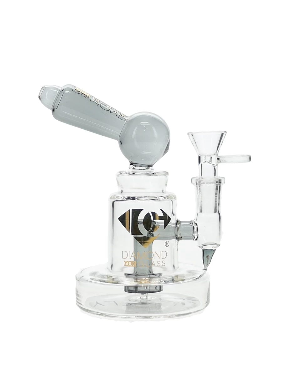 6" Galex Showerhead Perc Mini Dab Rig by Diamond Glass