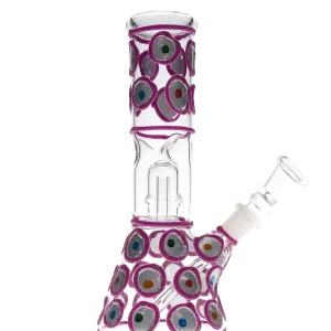 8" Circle Pattern Beaker Base Water Pipe