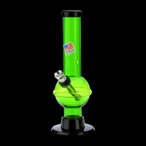 Acrylic Straight Bubble Base Mini Bong with Raised Grip