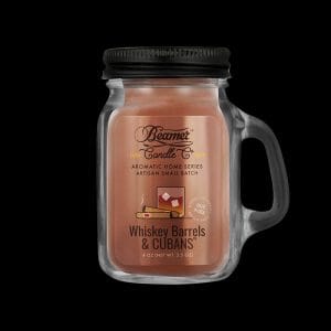 Beamer Candle Co. Aromatic Home Series Mason Jar Candle - Whiskey Barrels & Cubans