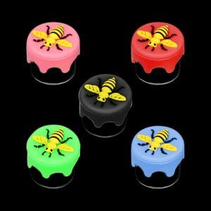 Bee Glass Concentrate Jar with Silicone Lid - 10 Pack