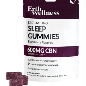 Blackberry Erth Wellness Fast-Acting Sleep CBN THC-Free Gummies 30ct 600MG
