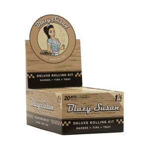 Blazy Susan Unbleached Rolling Papers - 1 1/4 Deluxe Rolling Kit