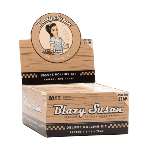 Blazy Susan Unbleached Rolling Papers - King Size Slim Deluxe Rolling Kit