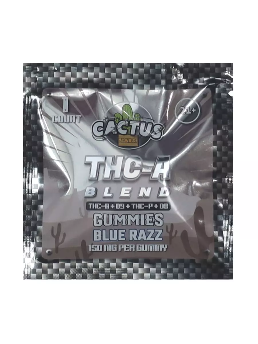 Blue Razz Cactus Labs THC-A Bland Gummies 150mg