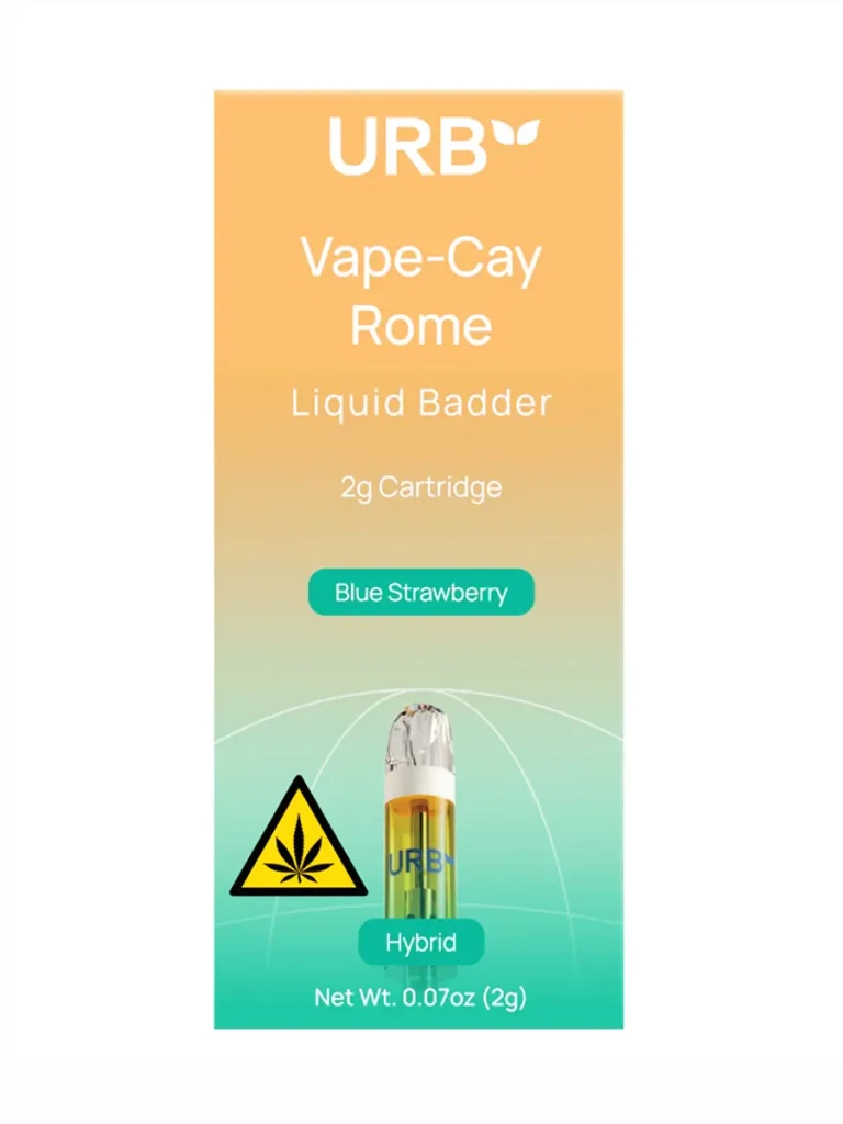 Blue Strawberry URB Vape-Cay Rome Liquid Badder Cartridge 2G