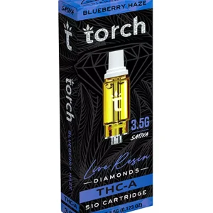 Blueberry Haze Torch THC-A Live Resin Diamonds 510 Cartridge 3.5G
