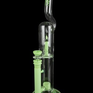 Calibear ""The Pagoda"" Showerhead Perc Bong with Splashguard Bent Neck