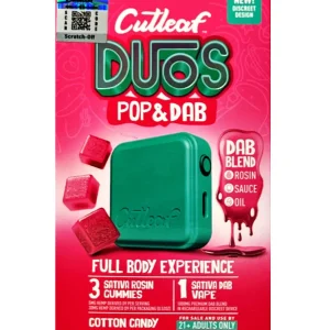 Cotton Candy Cutleaf Duos Pop & Dab Vape 1ct x Gummies 3ct