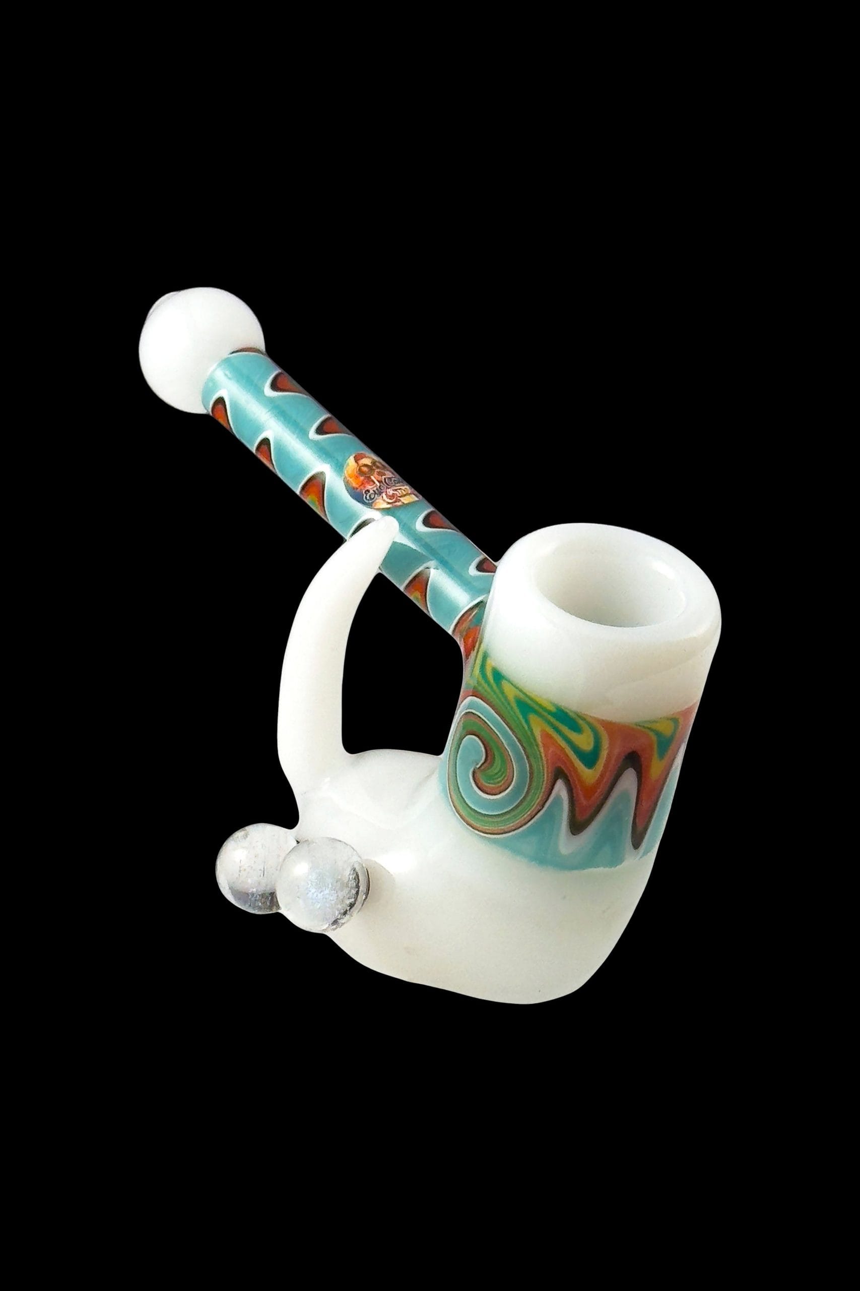 Crush Fang Bubbler Pipe w/Dual Galaxy Marbles