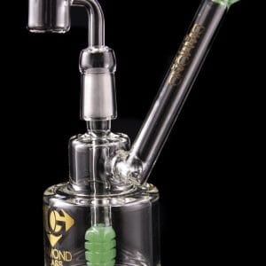 Diamond Glass ""Birthday Cake"" Sidecar Bubbler Dab Rig with Quartz Banger