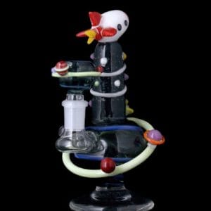 Empire Glassworks Rocket Ship Worked Mini Rig with Dichroic Accents