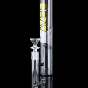 GRAV Medium 12 Inch Straight Tube with Honeycomb Perc and Black Accents