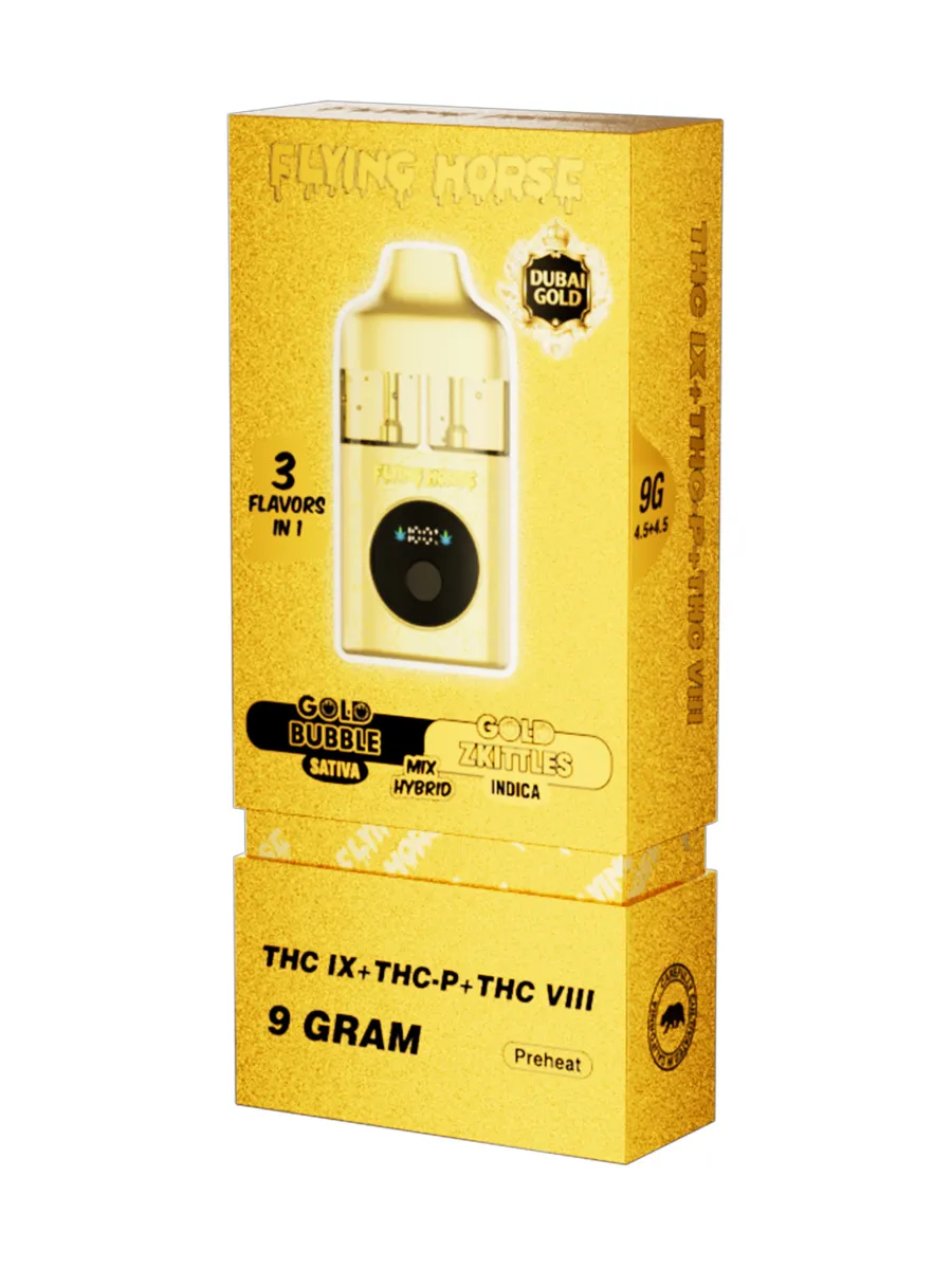 Gold Bubble | Gold Zkittlez Flying Horse Dubai Gold 3 in 1 Disposable 9G