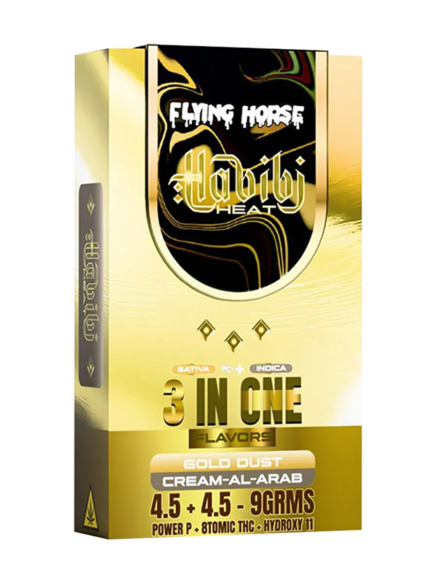 Gold Dust | Cream Al-Arab Flying Horse Habibi Heat Edition 3in1 THC Vape 9G