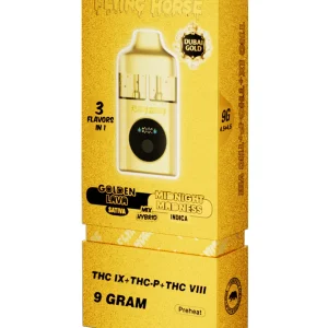 Golden Lava | Midnight Madness Flying Horse Dubai Gold 3 in 1 Disposable 9G