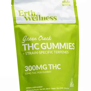 Green Crack Erth Wellness D9 THC Strain-Specific Terpenes Gummies 30ct 300MG