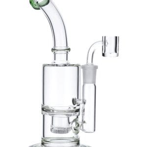 Green Inset Honeycomb Perc Mini Rig