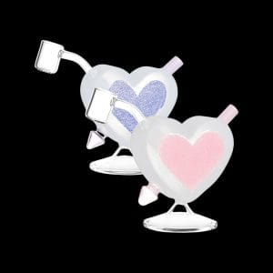 Heart Sparkles Glass Mini Rig