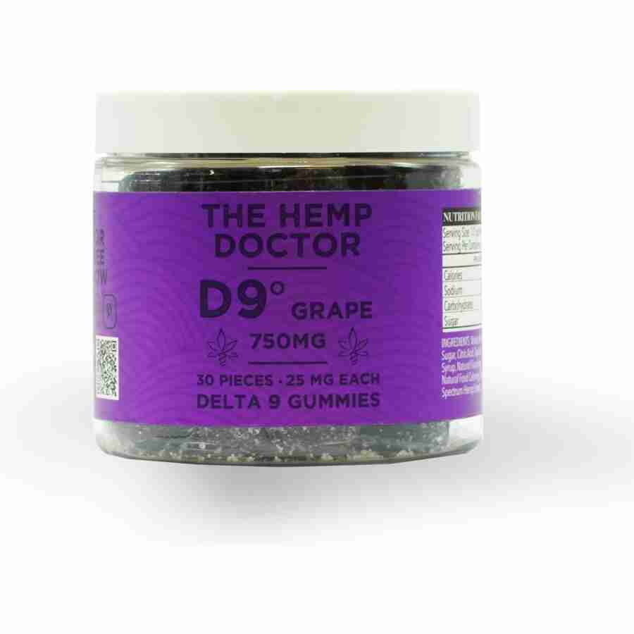 Hemp Doctor 25mg Delta 9 Grape Gummies (30pc)