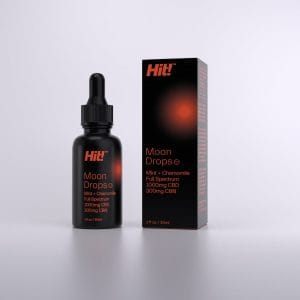 Hit! Moon Drops with Mint + Chamomile for Sleep. Contains 1000mg CBD and 300mg CBN