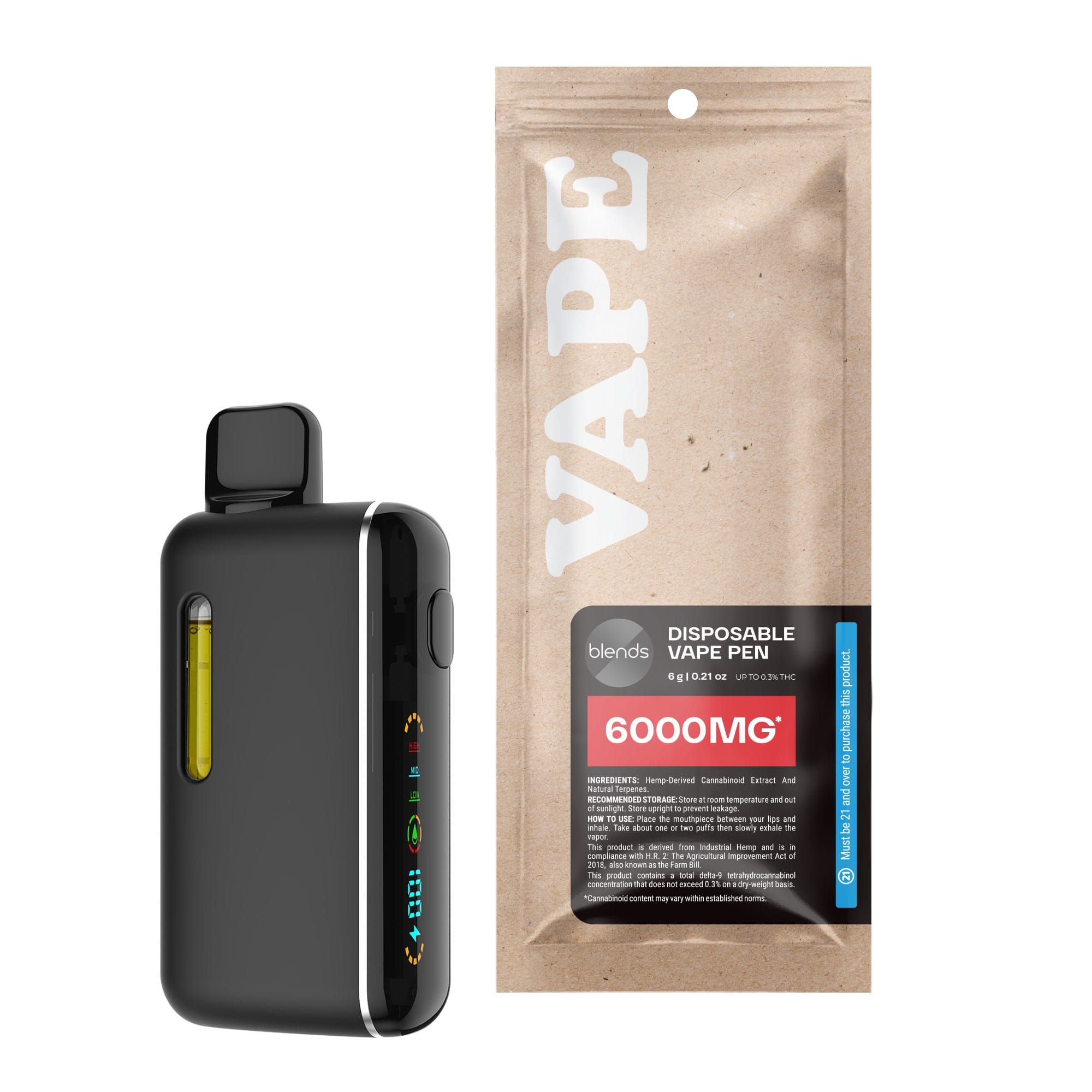 Introvert Blend - 6000mg - Indica Vape Pen - 6ml - Blends by Fresh (6,000mg)
