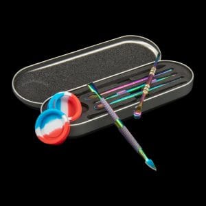 Iridescent Titanium Dabber Set with Silicone Dish and Case