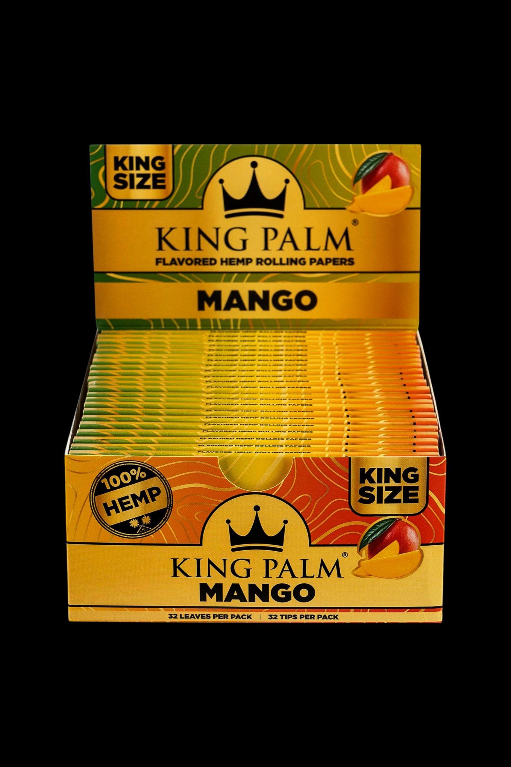 King Palm Hemp Flavored Rolling Papers & Tips 22ct Display King Size