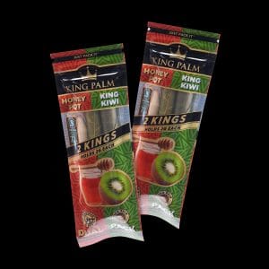 King Palm King Size Honey & Kiwi Dual Flavor Pre Rolled Leaf Tubes - 2 Packs of 2