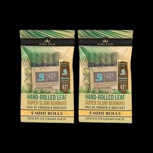 King Palm Mini Size Natural Pre Roll Palm Leaf Tubes - 2 Packs of 5