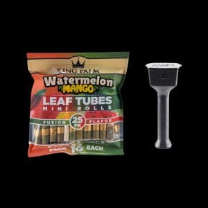 King Palm Mini Watermelon Mango Flavored Pre Roll Palm Leaf Tubes With Funnel - 25 Pack