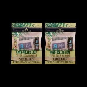 King Palm Rollie Size Natural Pre Roll Palm Leaf Tubes - 2 Packs of 5