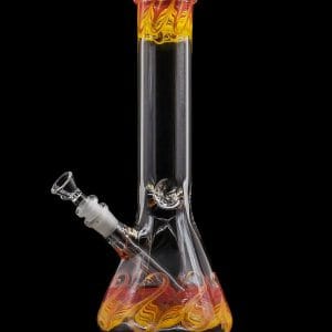 LA Pipes ""Phoenix Rising"" Color Wrapped Beaker Bong