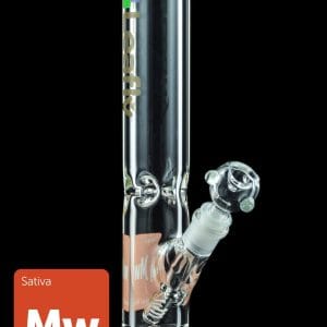 Leafly Strain Tile Straight Tube Bong - Sativa, Indica, or Hybrid
