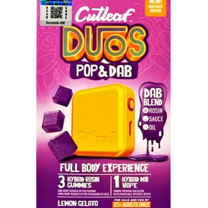 Lemon Gelato Cutleaf Duos Pop & Dab Vape 1ct x Gummies 3ct