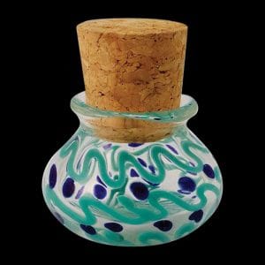 Multicolored Glass Jar with Squiggles and Dots