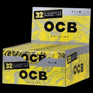 OCB Solaire Slim Rolling Papers & Tips - 24 Pack Display