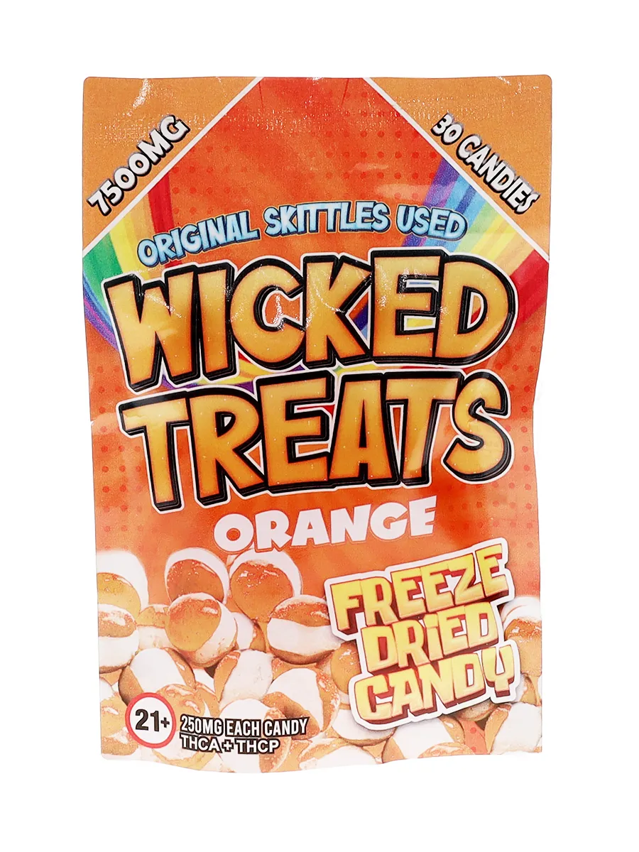 Orange Wicked Treats Freeze Dried THCA | THCP Candy 7500mg