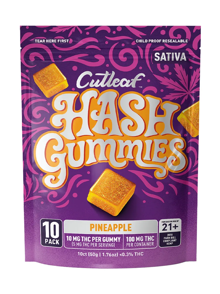 Pineapple Cutleaf Hash Delta 9 Gummies 10ct