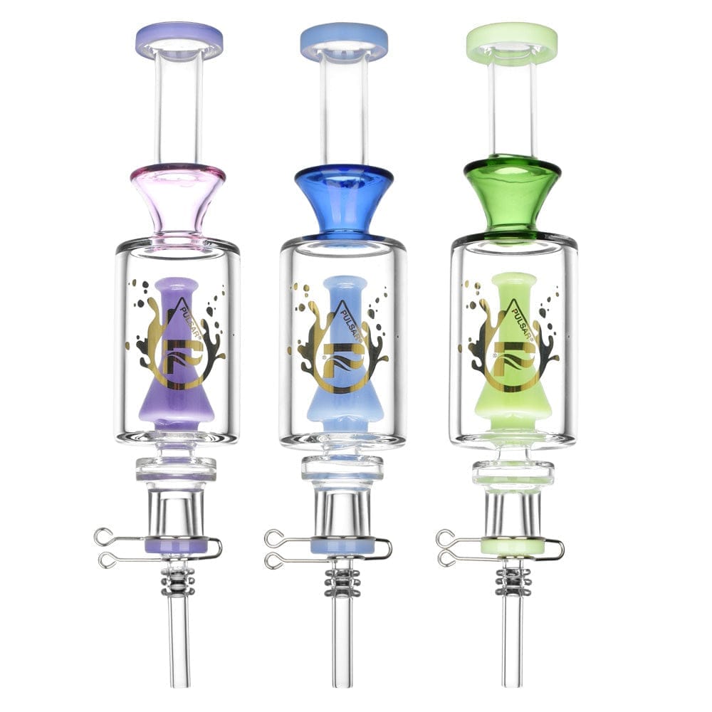 Pulsar Beaker Perc Vapor Vessel 2.0 w/ Quartz Tip | 8.5" | 14mm F - Green