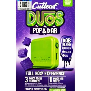 Purple Grape Kush Cutleaf Duos Pop & Dab Vape 1ct x Gummies 3ct