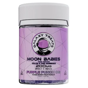 Purple Punch OG Mixed Berry Fruit Punch Galaxy Treats Moon Babies D9 THC Gummies 200mg