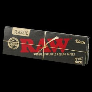 RAW Black 1 1/4"" Classic Rolling Papers - 24 Pack