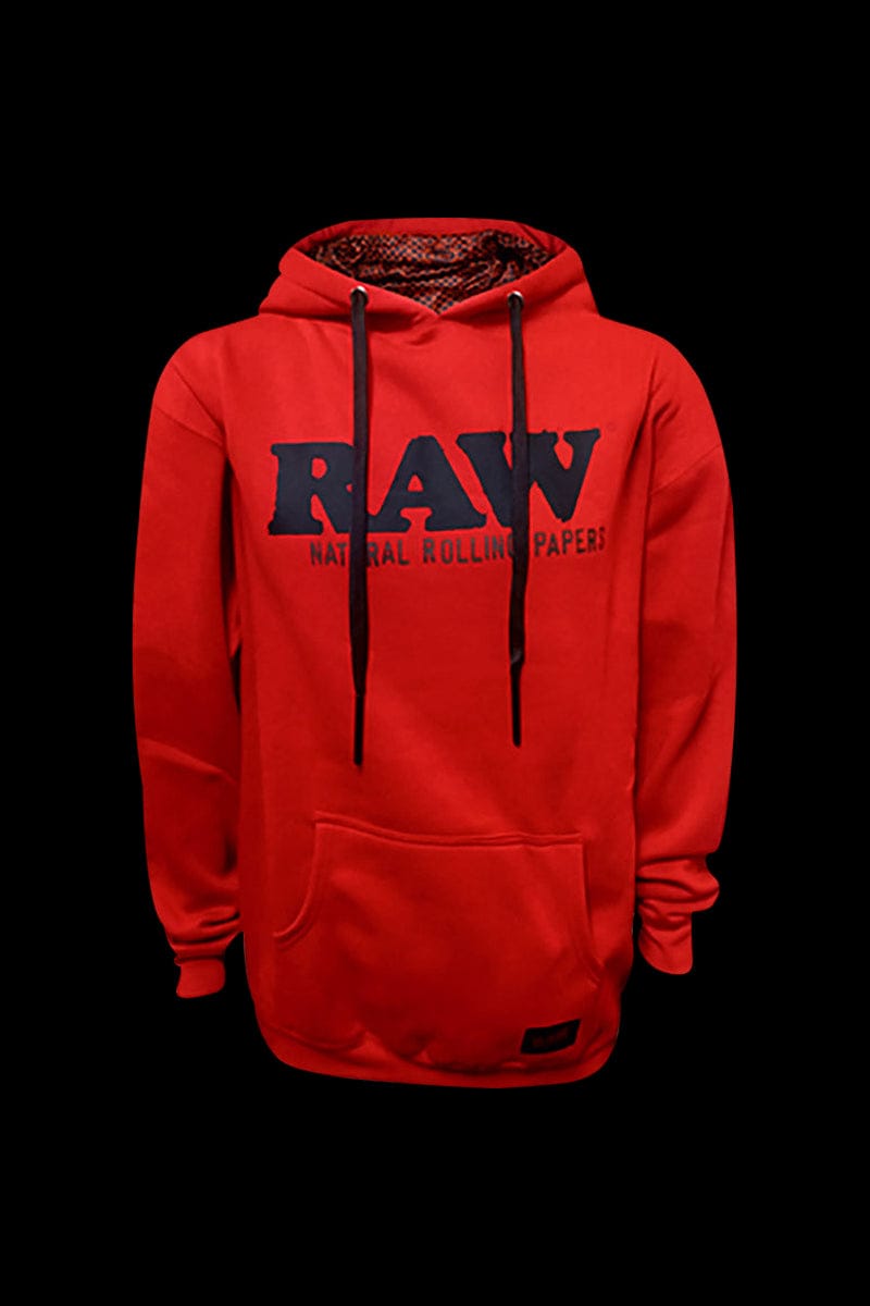 RAW Logo Hoodie with Stash Pocket - Red