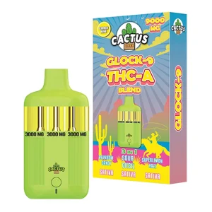 Rainbow Candy | Sour Diesel | Superlemon Haze Cactus Labs Glock 9 THC-A Blend Vape 9000mg