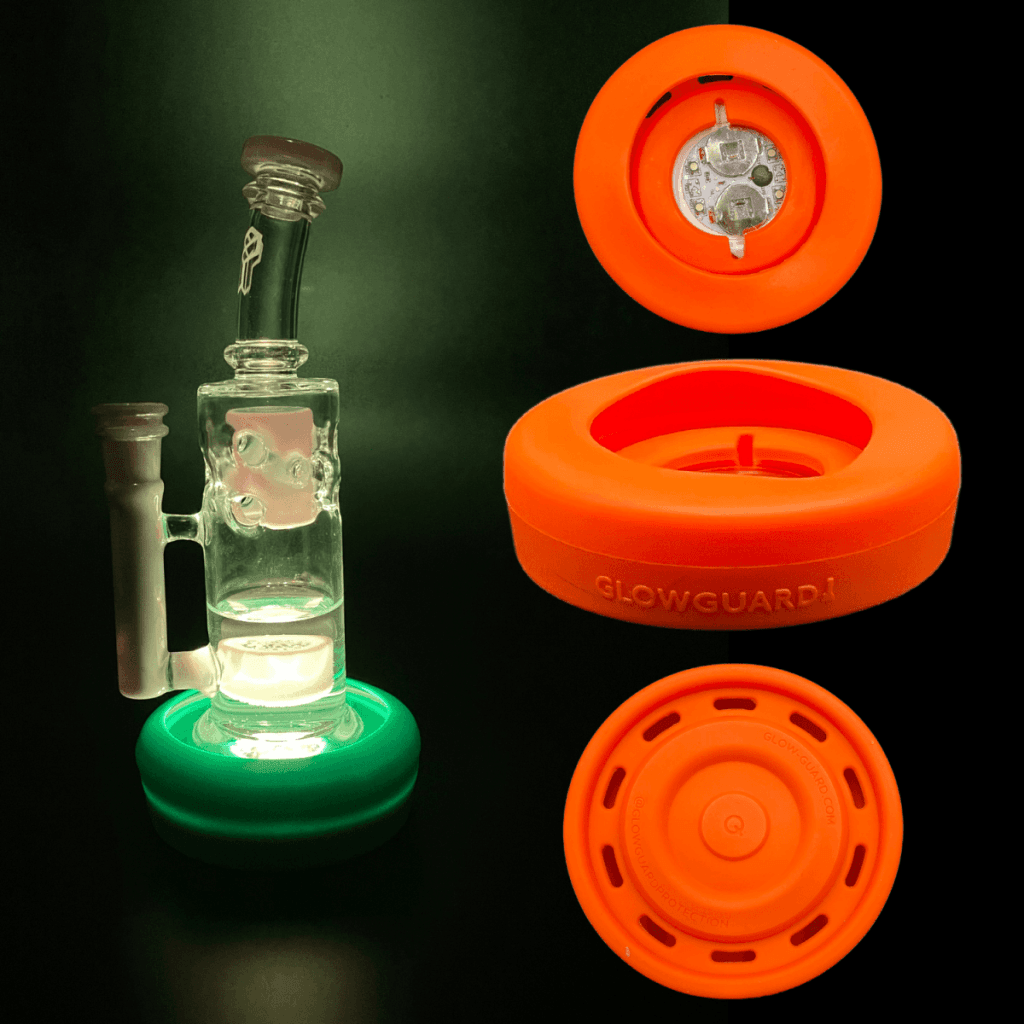 Replaceable Coin Battery Silicone Base Bumper 3in-4.25in Straight Tube + Beaker Sleeve - Orange
