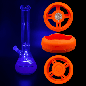 Replaceable Coin Battery Silicone Base Bumper 4.25in-6in Straight Tube + Beaker - Orange