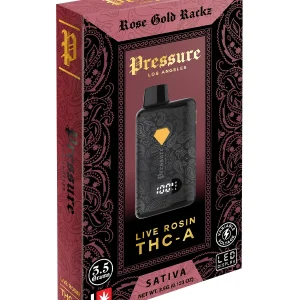 Rose Gold Rackz Pressure Live Rosin THC-A Disposable 3.5G