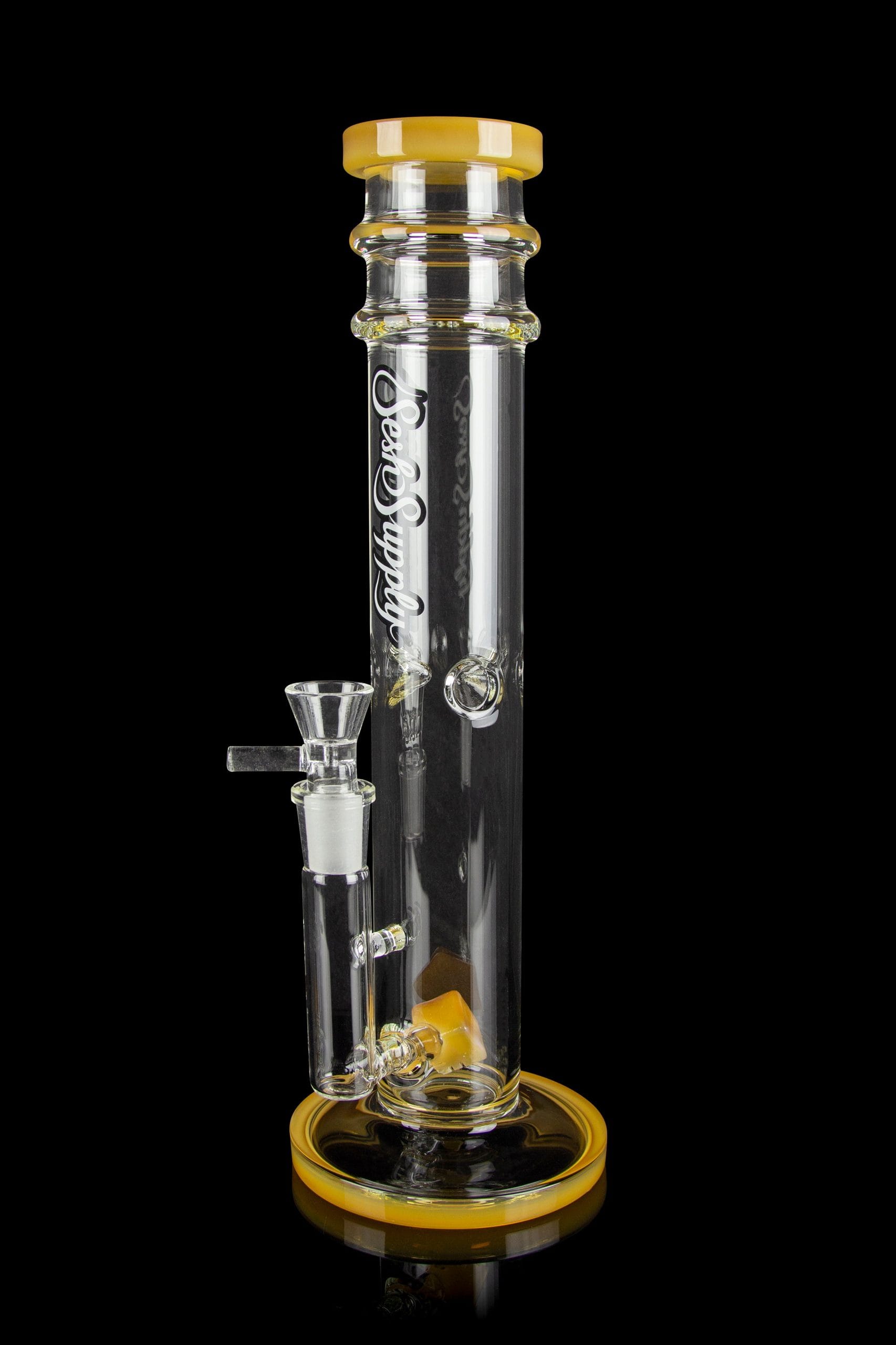 Sesh Supply ""Persephone"" Unique Cube Perc Heavy Glass Bong