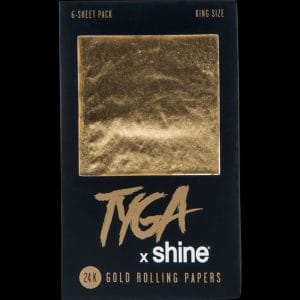 Shine x TYGA King Size 24K Gold Rolling Papers - 6 Per Pack